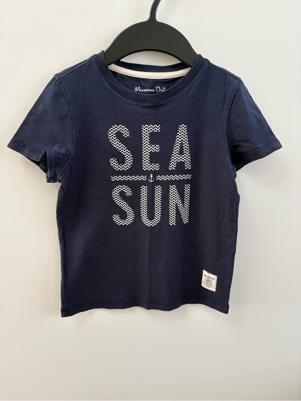 Massimo Dutti Navy 'SEA SUN' Short Sleeve Kids Tee